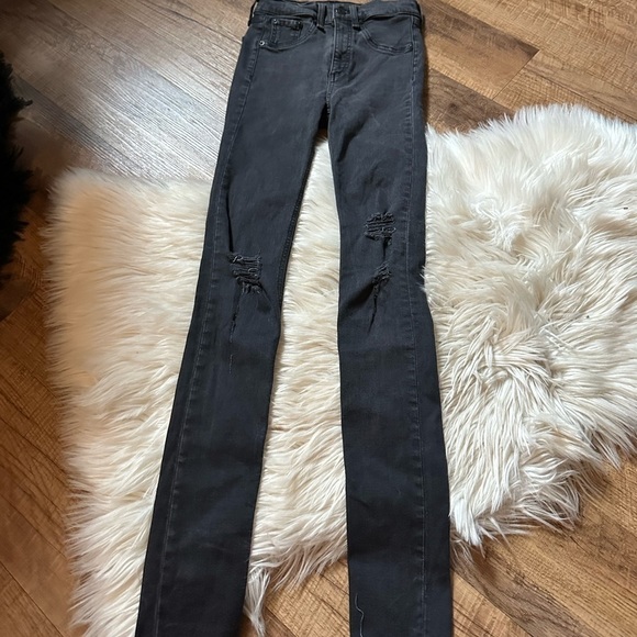 RAG & BONE High Rise Skinny Distressed Jeans - Picture 6 of 7